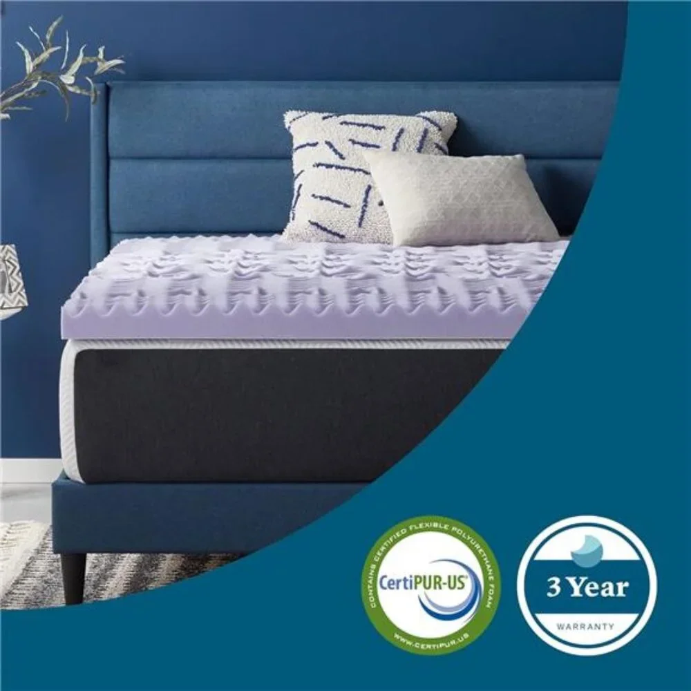 Lavender-Infused Mattress Topper, Queen